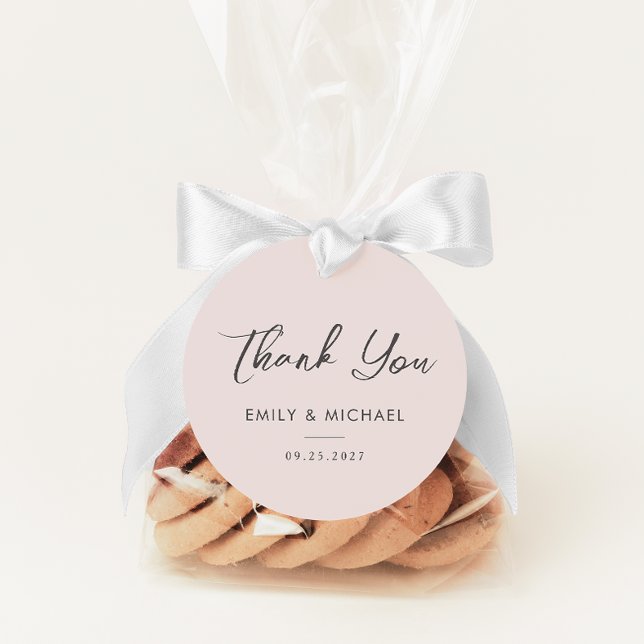 Einfache elegante Kalligrafie Pink Wedding Vielen  Geschenkanhänger (Von Creator hochgeladen)