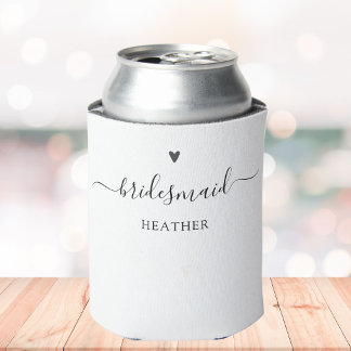 Einfache elegante Kalligrafie-Schrift Brautjungfer Dosenkühler
