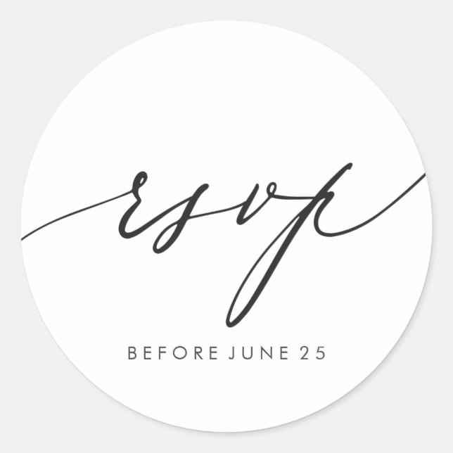 Einfache Elegante Kalligrafie Schwarz-weiße UAWG Runder Aufkleber (Vorderseite)