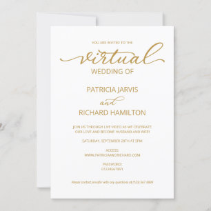 Einfache Elegante Kalligrafie Virtual Wedding Einladung
