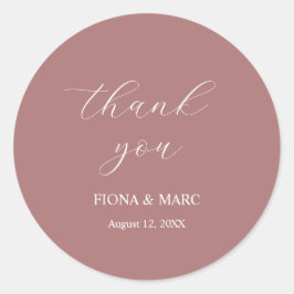 Einfache, elegante kalligraphische Hochzeitsticker Runder Aufkleber