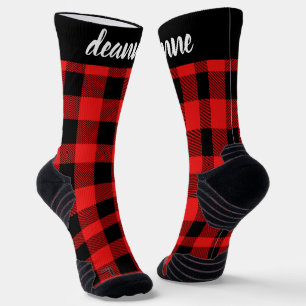 Einfache Elegante Karierte Weihnachtsfamilie Socken