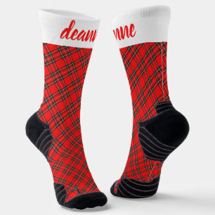 Einfache Elegante Karierte Weihnachtsfamilie Socken