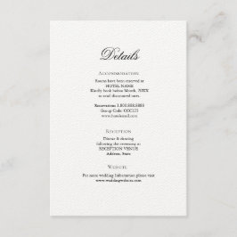 Einfache elegante Karte mit Details zur Hochzeit