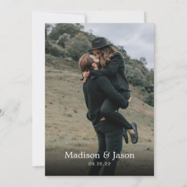 Einfache Elegante Klassik Black Foto Hochzeit Einladung