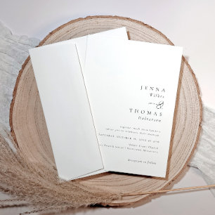 Einfache Elegante Klassische Hochzeit Einladung