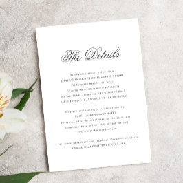 Einfache elegante klassische kalligraphische Hochz Begleitkarte