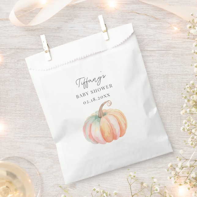 Einfache Elegante Kleine Pumpkin Fall Babydusche Geschenktütchen (Ausgeschnitten)