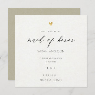 EINFACHE ELEGANTE KRAFT-TYPOGRAPHIE-Trauzeugin Einladung