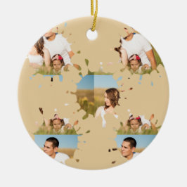 Einfache, elegante, kundenspezifische Foto-Collage Keramik Ornament