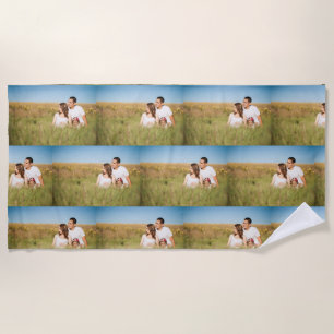 Einfache, elegante, kundenspezifische Foto-Collage Strandtuch