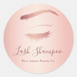 Einfache Elegante Lash Shampoo Rose Gold Runder Aufkleber