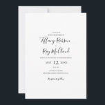 Einfache, elegante Lässige Einladung zur Hochzeit<br><div class="desc">Diese lässige Hochzeitseinladung ist perfekt für Ihre moderne,  minimalistische Schwarz-Weiß-Hochzeit. Das Design besticht durch minimalen zeitgenössischen Schriftart,  begleitet von formaler Kalligraphie. Behalt es so,  wie es ist,  oder wählen Sie es mit Ihren eigenen Kunstwerken oder Fotos zu personalisieren!</div>