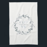 Einfache Elegante Laurel Wreath Monogram Geschirrtuch<br><div class="desc">Wenn Sie weitere Anpassungen benötigen,  schreiben Sie mir bitte an yellowfebstudio@gmail.com.</div>