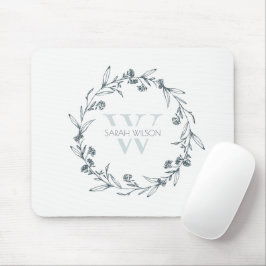 Einfache Elegante Laurel Wreath Monogram Mousepad