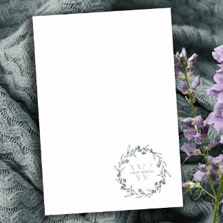 Einfache Elegante Laurel Wreath Monogram Post-it Klebezettel