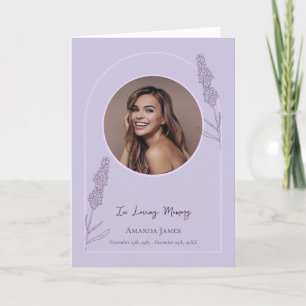 Einfache Elegante Lavender Blooms Gedenkfeier Dankeskarte