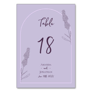 Einfache Elegante Lavender Blooms Hochzeit Tischnummer