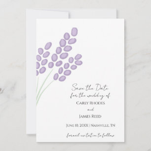 Einfache Elegante Lavender Save the Date Einladung