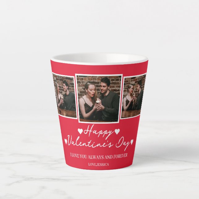 Einfache Elegante Liebe Valentine Milchtasse (Vorderseite)