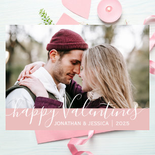 Einfache Elegante Liebe Valentinstag Couple Foto Feiertagskarte