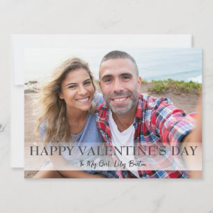 Einfache Elegante Liebe Valentinstag Couple Foto Feiertagskarte