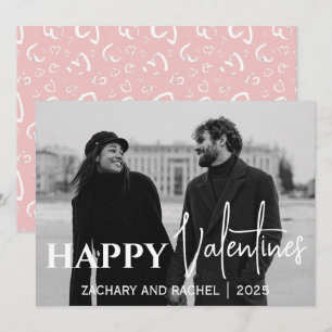 Einfache Elegante Liebe Valentinstag Paar 1 Foto Feiertagskarte