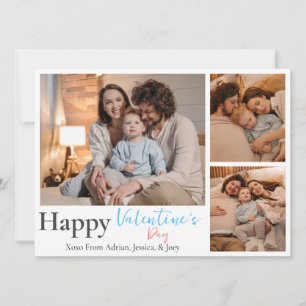 Einfache Elegante Liebe Valentinstag Paar 3 Foto Feiertagskarte