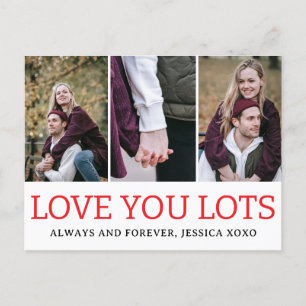 Einfache Elegante Liebe Valentinstag Paar 3 Foto Feiertagspostkarte