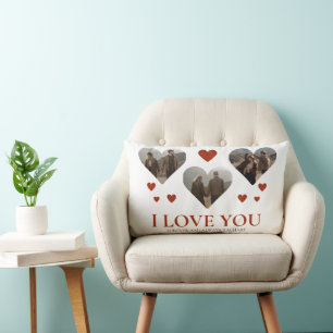 Einfache Elegante Liebe Valentinstag Paar 3 Foto Lendenkissen