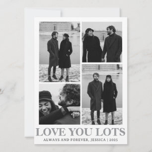Einfache Elegante Liebe Valentinstag Paar 4 Foto Feiertagskarte