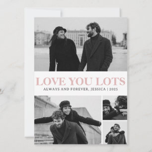 Einfache Elegante Liebe Valentinstag Paar 4 Foto Feiertagskarte