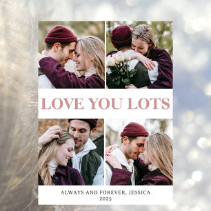 Einfache Elegante Liebe Valentinstag Paar 4 Foto Feiertagskarte