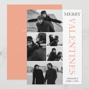 Einfache Elegante Liebe Valentinstag Paar 5 Foto Feiertagskarte