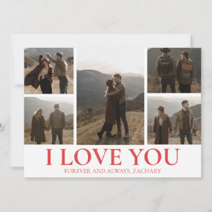 Einfache Elegante Liebe Valentinstag Pärchen 5 Fot Feiertagskarte