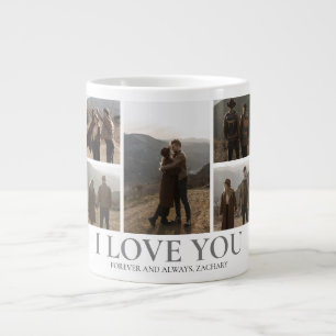 Einfache Elegante Liebe Valentinstag Pärchen 5 Fot Jumbo-Tasse