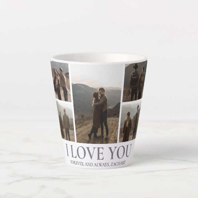 Einfache Elegante Liebe Valentinstag Pärchen 5 Fot Milchtasse (Vorderseite)