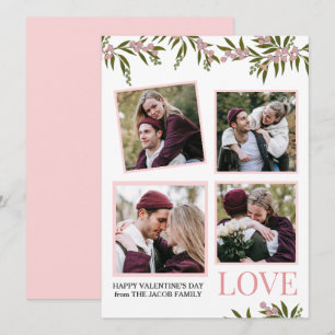 Einfache elegante Liebes Valentinstag Paar Foto Feiertagskarte