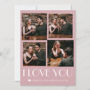 Einfache elegante Liebes Valentinstag Paar Foto Feiertagskarte