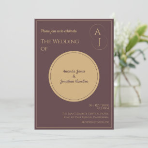 Einfache Elegante Luxury Gold Hochzeit Einladung