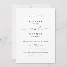 Einfache Elegante Luxus Schwarz und Weiß Hochzeit Einladung