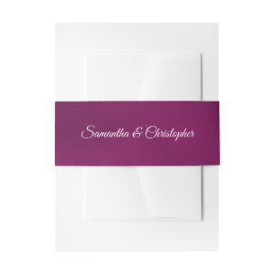 Einfache Elegante Magenta oder Berry Colored Weddi Einladungsbanderole