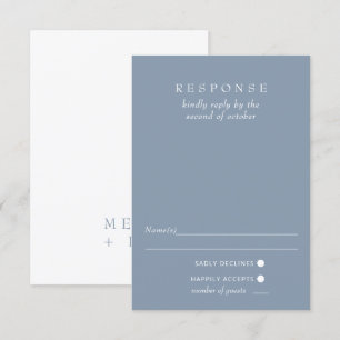 Einfache Elegante Minimal Moderne dufte blaue Hoch RSVP Karte