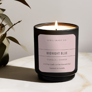 EINFACHE ELEGANTE MINIMAL MODERNE DUSKY PINK CANDL QUADRATISCHER AUFKLEBER