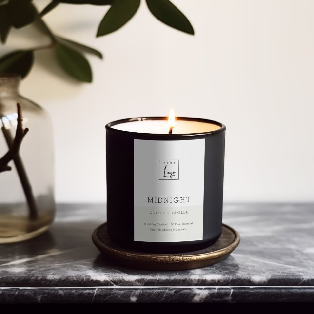 EINFACHE ELEGANTE MINIMAL MODERNE LOGO WHITE CANDL LEBENSMITTELETIKETT (Von Creator hochgeladen)