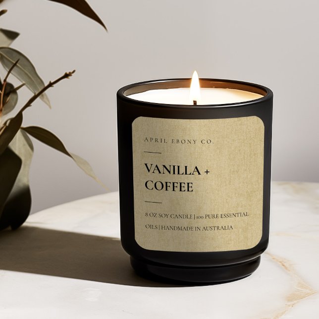 EINFACHE ELEGANTE MINIMAL MODERNE OCHER LINEN GELB QUADRATISCHER AUFKLEBER (Von Creator hochgeladen)