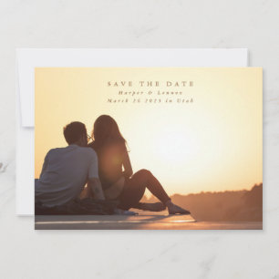 Einfache Elegante Minimalismus Foto Hochzeit Save The Date