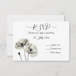 Einfache Elegante Minimalismus Schwarze und weiße  RSVP Karte