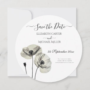 Einfache Elegante Minimalismus Schwarze und weiße  Save The Date