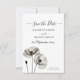 Einfache Elegante Minimalismus Schwarze und weiße  Save The Date